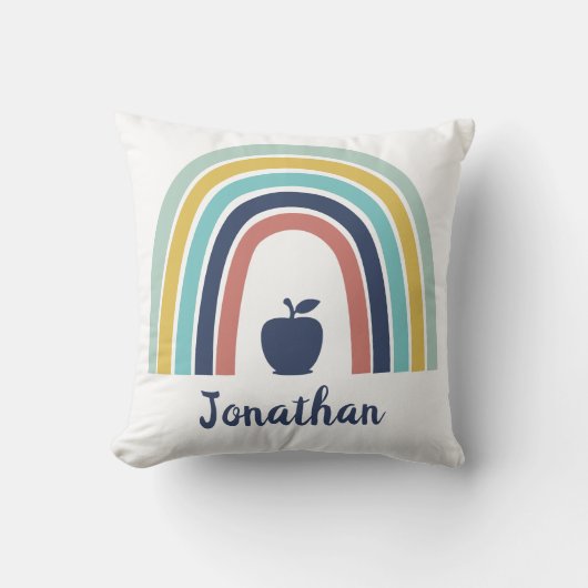 Aangepaste moderne boho-appelregenboog kussen (Voorkant)