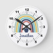 Aangepaste moderne boho-appelregenboog ronde klok (Voorkant)