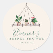 Aangepaste moderne Boho-planten bruiloftsborrel Ronde Sticker (Voorkant)