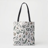 Aangepaste moderne botanische alledaagse stijl tote bag (Voorkant)
