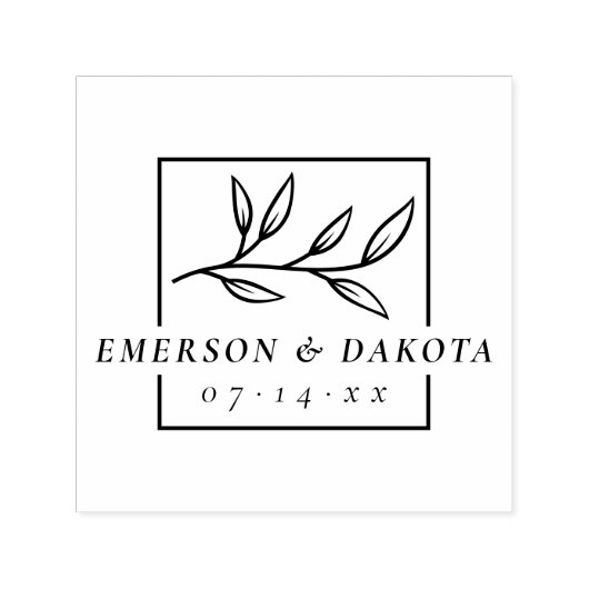 Aangepaste moderne botanische bruiloft | De datum  Zelfinktende Stempel (Design)