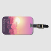 Aangepaste moderne bouwstad zonsondergang klembord bagagelabel (Voorkant (horizontaal))