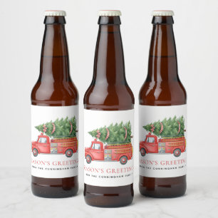 Aangepaste moderne brandweerman Kerst brandweerwag Bier Etiket