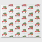 Aangepaste moderne brandweerman Kerst brandweerwag Cadeaupapier (Vlak)