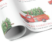 Aangepaste moderne brandweerman Kerst brandweerwag Cadeaupapier (Rol Hoek)