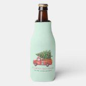 Aangepaste moderne brandweerman Kerst brandweerwag Flesjeskoeler (Fles Voorkant)
