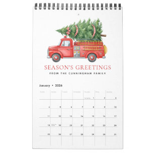 Aangepaste moderne brandweerman Kerst brandweerwag Kalender