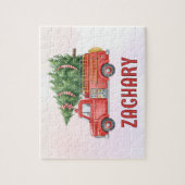 Aangepaste moderne brandweerman Kerst brandweerwag Legpuzzel (Verticaal)