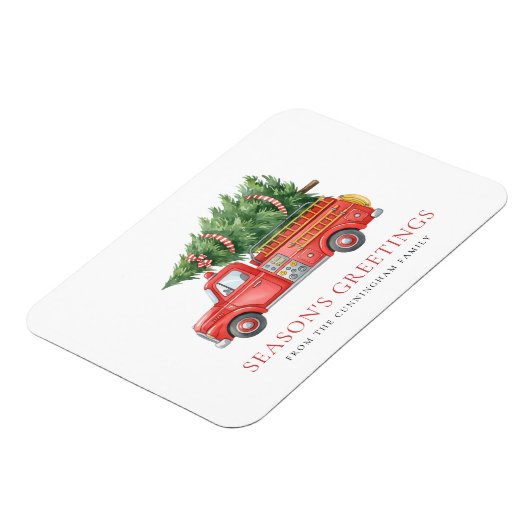 Aangepaste moderne brandweerman Kerst brandweerwag Magneet (Linkerzijde)