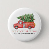 Aangepaste moderne brandweerman Kerst brandweerwag Ronde Button 5,7 Cm (Voorkant)