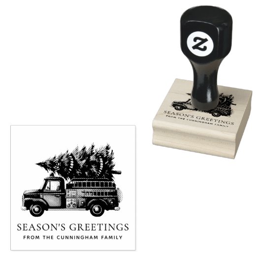 Aangepaste moderne brandweerman Kerst brandweerwag Rubberstempel (Gestempeld)