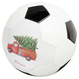 Aangepaste moderne brandweerman Kerst brandweerwag Voetbal
