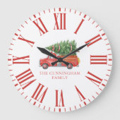 Aangepaste moderne brandweerman Kerstmis brandweer Grote Klok (Voorkant)