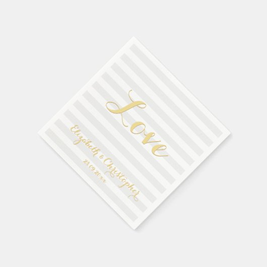 Aangepaste moderne bruiloft Jubileum liefde servet (Hoek)