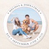 Aangepaste moderne bruiloft ronde kartonnen onderzetter (Voorkant)