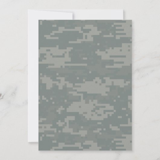 Aangepaste moderne Camo Wedding-uitnodigingen Kaart (Achterkant)