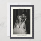 Aangepaste Moderne Chanoeka Star Navy Blauw Twee F Feestdagenkaart (Voorkant)