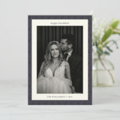 Aangepaste Moderne Chanoeka Star Navy Blauw Twee F Feestdagenkaart (Staand voorkant)