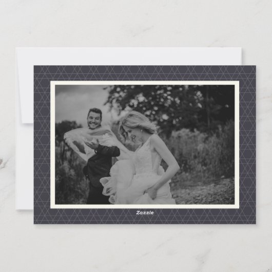 Aangepaste Moderne Chanoeka Star Navy Blauw Twee F Feestdagenkaart (Achterkant)