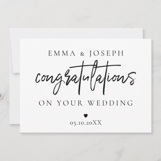 Aangepaste moderne chic Gefeliciteerd Pas getrouwd (Voorkant)