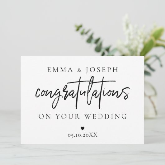 Aangepaste moderne chic Gefeliciteerd Pas getrouwd (Staand voorkant)