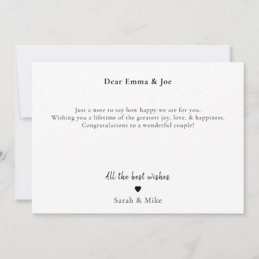 Aangepaste moderne chic Gefeliciteerd Pas getrouwd (Achterkant)