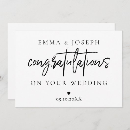 Aangepaste moderne chic Gefeliciteerd Pas getrouwd (Voorkant / Achterkant)