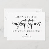 Aangepaste moderne chic Gefeliciteerd Pas getrouwd Briefkaart (Voorkant / Achterkant)