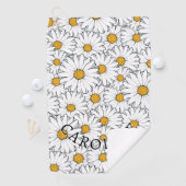 Aangepaste Moderne Chic Zomer Madeliefjes Bloemmot Golfhanddoek (Insitu)