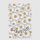 Aangepaste Moderne Chic Zomer Madeliefjes Bloemmot Golfhanddoek (Voorkant)