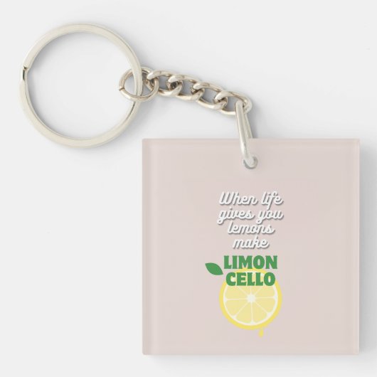 Aangepaste moderne citroenen Quote Limoncello Favo Sleutelhanger (Voorkant)