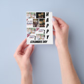 Aangepaste moderne Columbus Dag 9 Fotocollage Flyer (Hand)