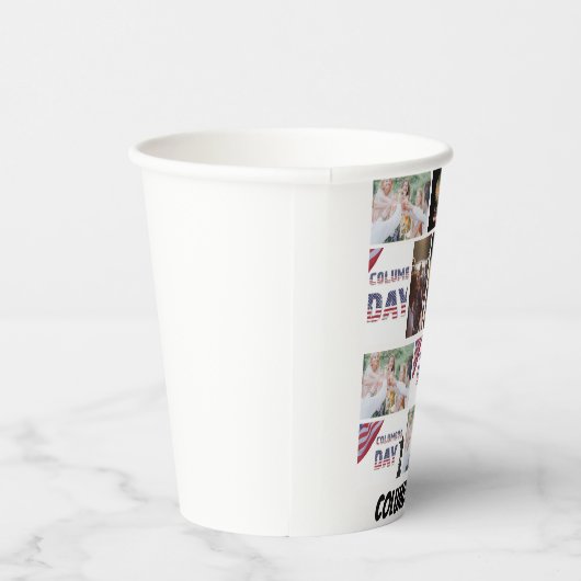 Aangepaste moderne Columbus Dag 9 Fotocollage Papieren Bekers (Rechts)