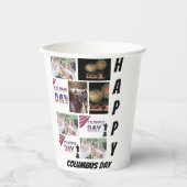 Aangepaste moderne Columbus Dag 9 Fotocollage Papieren Bekers (Voorkant)