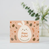 Aangepaste moderne crème met haoppy paaseieren in briefkaart (Staand voorkant)