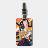 Aangepaste moderne dames je leeft een keer Sinaasa Bagagelabel (Voorkant verticaal)