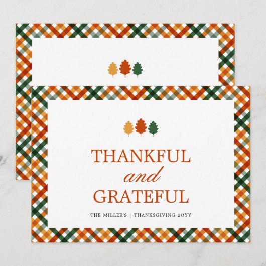 Aangepaste Moderne Dankbare Thanksgiving Kaart (Voorkant / Achterkant)