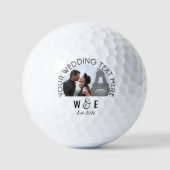 Aangepaste Moderne Deco Tekst Golf Ball Wedding Fa Golfballen (Voorkant)