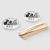 Aangepaste Moderne Deco Tekstprogramma Fan Wedding Handwaaier (Niet-gemonteerd)