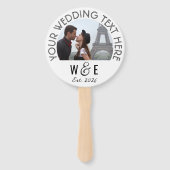 Aangepaste Moderne Deco Tekstprogramma Fan Wedding Handwaaier (Voorkant)