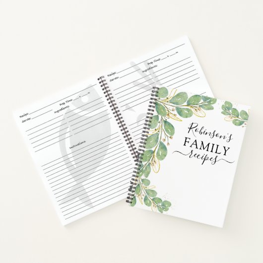 Aangepaste moderne e-legante eucalyptusfamilie notitieboek (Binnen)