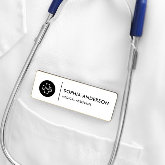 Aangepaste Moderne Eenvoudige Elegante Zwarte Magn Naambadge