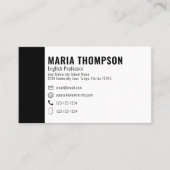 Aangepaste Moderne Eenvoudige Foto Stijlvol Wit Zw Visitekaartje (Voorkant)