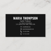 Aangepaste Moderne Eenvoudige Foto Zwart Wit Stijl Visitekaartje (Voorkant)