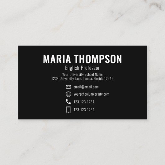 Aangepaste Moderne Eenvoudige Foto Zwart Wit Stijl Visitekaartje (Voorkant)
