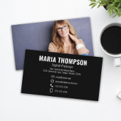Aangepaste Moderne Eenvoudige Foto Zwart Wit Stijl Visitekaartje