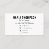 Aangepaste Moderne Eenvoudige Foto Zwart Wit Stijl Visitekaartje (Voorkant)