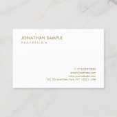 Aangepaste, moderne, eenvoudige Gold White-Sjabloo Visitekaartje (Achterkant)