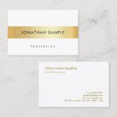 Aangepaste, moderne, eenvoudige Gold White-Sjabloo Visitekaartje (Voorkant / Achterkant)