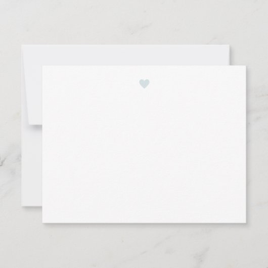 Aangepaste Moderne Eenvoudige Lichtblauwe Hart Notitiekaartje (Voorkant)